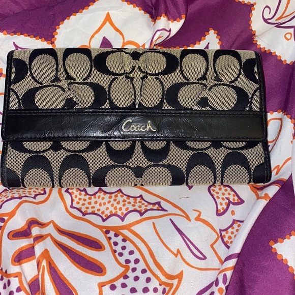 Coach Handbags - Authentic monogram canvas and leather coach wallet